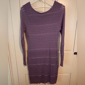 VENUS Long Sleeve Purple Knit Dress